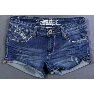 H2J by Hydraulic Denim Short SZ 9/10 Thick Stitching Pockets Short Shorts W28/L2